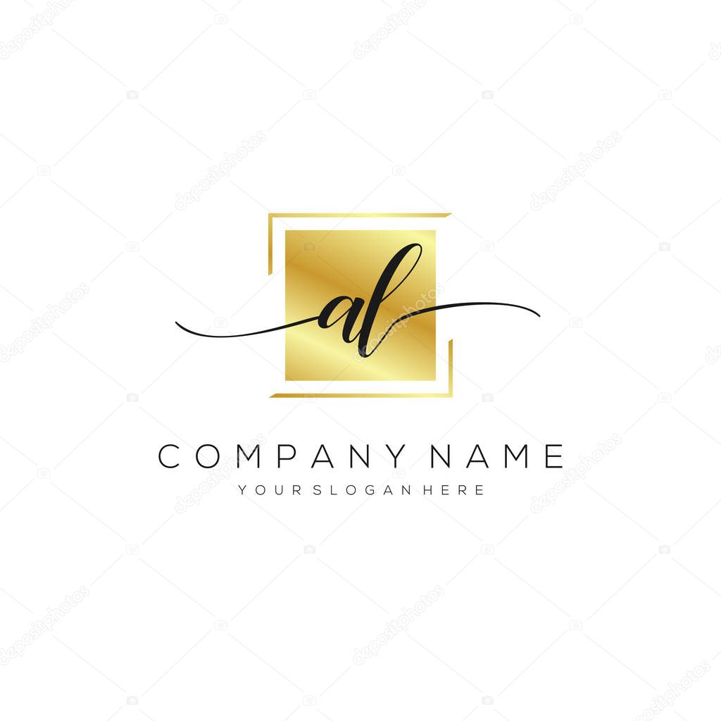 AL Initial Handwriting Logo vector, Logo For Business, Beauty, Fashion And Another.