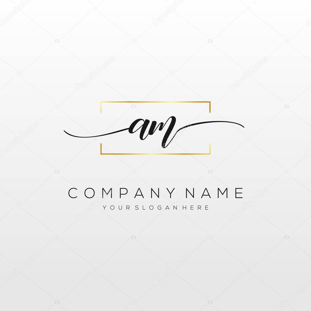 AM Initial Handwriting Logo vector, Logo For Business, Beauty, Fashion And Another.