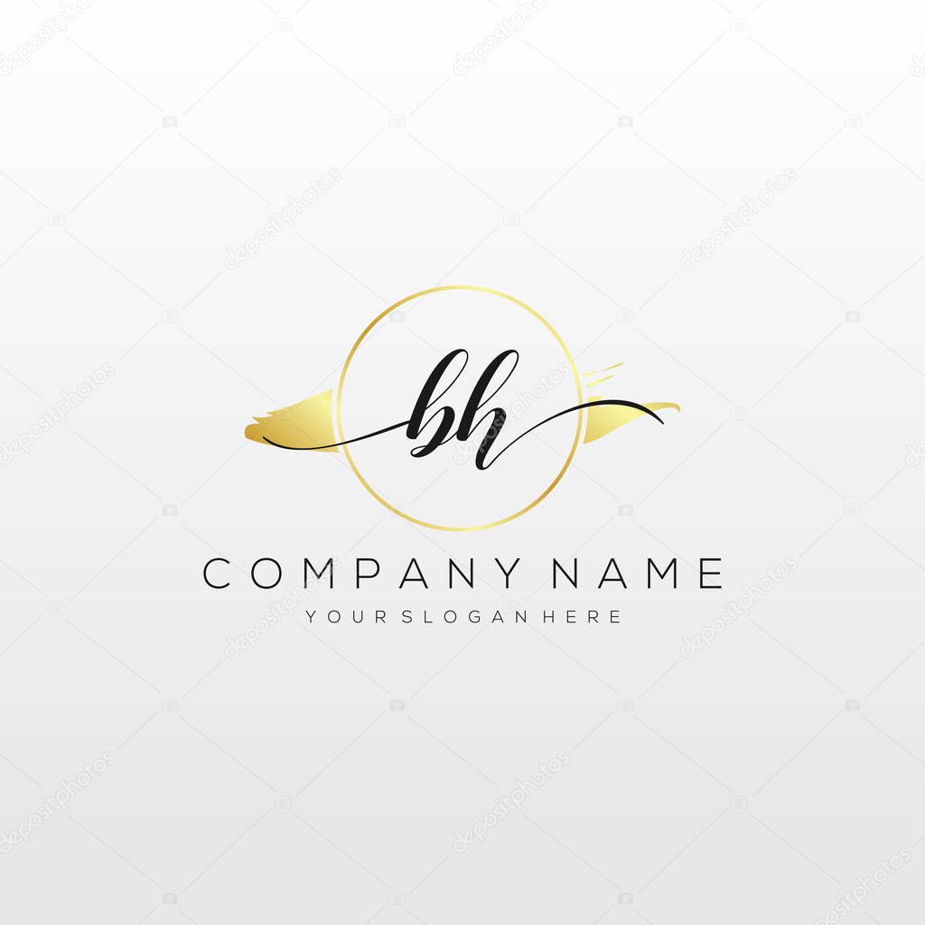 BH Initial Handwriting Logo vector, Logo For Business, Beauty, Fashion And Another.