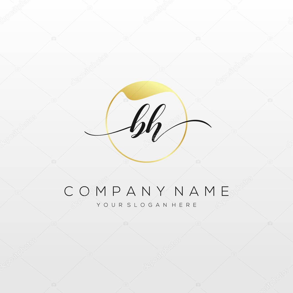 BH Initial Handwriting Logo vector, Logo For Business, Beauty, Fashion And Another.