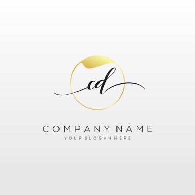 Cd El Yazısı Logo Vektörü, İş, Güzellik, Moda İçin Logo ve Bir Diğer.