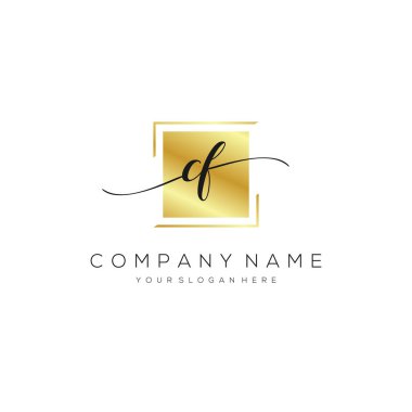 Cf El Yazısı Logo Vektörü, İş, Güzellik, Moda İçin Logo ve Bir Diğer.