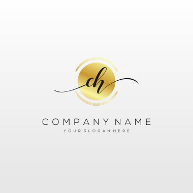 CH Initial Handwriting Logo vector, Logo For Business, Beauty, Fashion And Another. clipart svg vector 