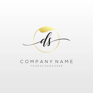 D 'nin ilk el yazısı logo vektörü, iş logosu, güzellik, moda ve bir diğeri..