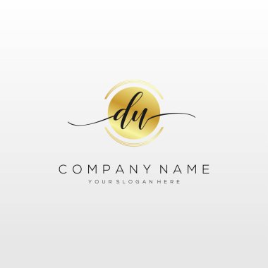 Du El Yazısı Logo Vektörü, İş, Güzellik, Moda Logosu ve Bir Diğer.