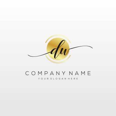 DW ilk el yazısı logosu vektörü, iş logosu, güzellik, moda ve bir başka.