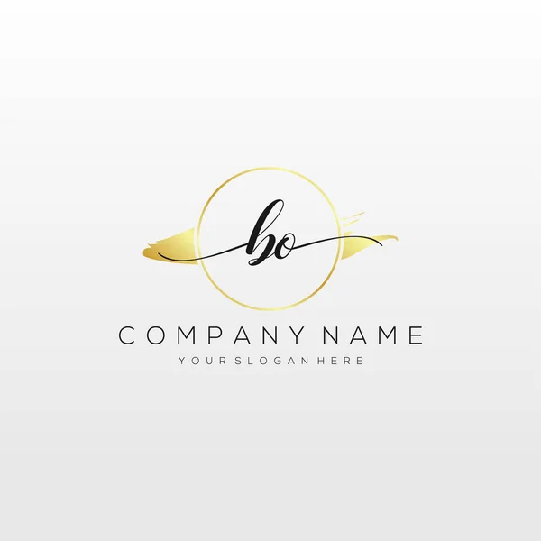 Initieel Handschrift Logo Vector Logo Business Schoonheid Mode Nog Een — Stockvector