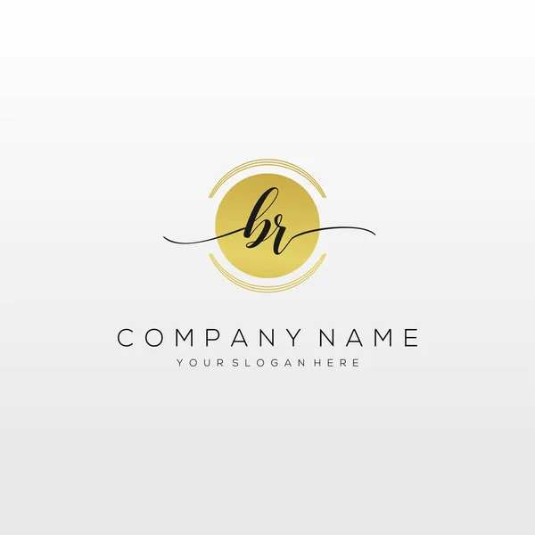 Initiële Handschrift Logo Vector Logo Business Schoonheid Mode Een Andere — Stockvector