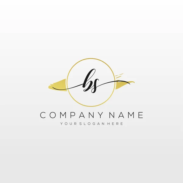 Eerste Handschrift Logo Vector Logo Voor Bedrijven Schoonheid Mode Een — Stockvector