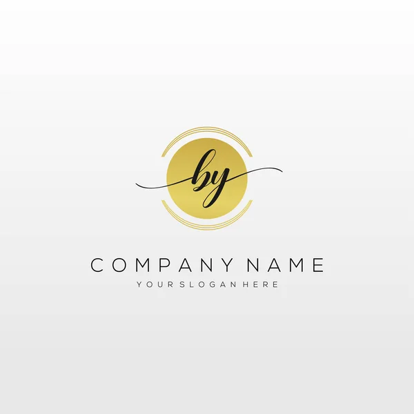 Initial Handwriting Logo Vector Logo Business Beauty Fashion Another — стоковый вектор