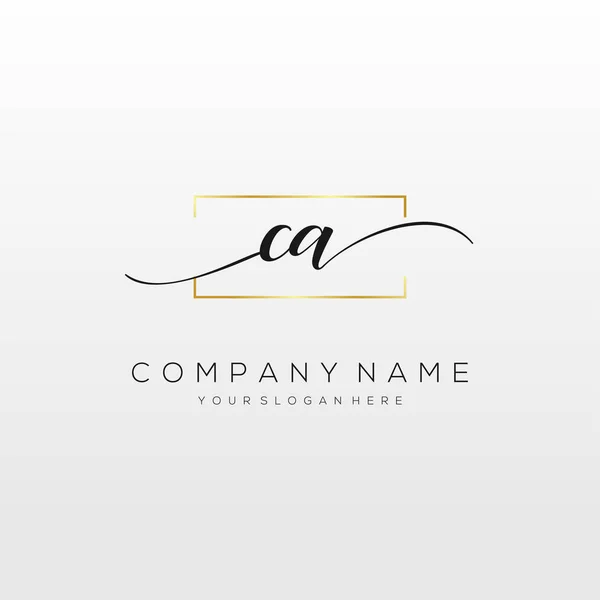 Logo Escritura Mano Inicial Vector Logotipo Para Negocios Belleza Moda — Vector de stock