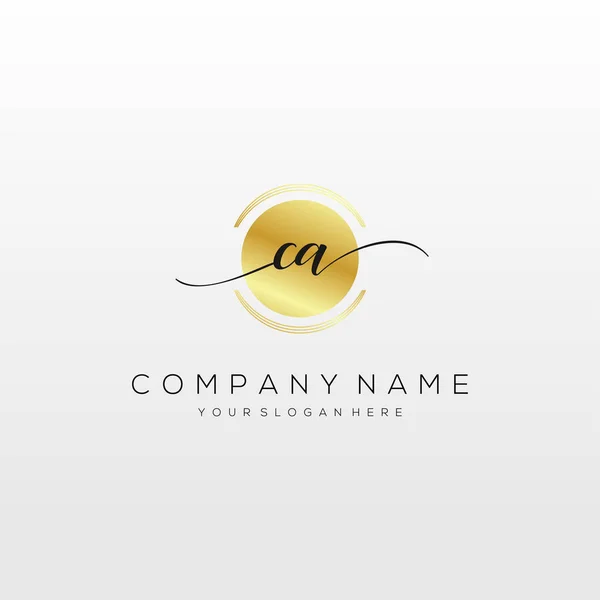 Logo Escritura Mano Inicial Vector Logotipo Para Negocios Belleza Moda — Vector de stock