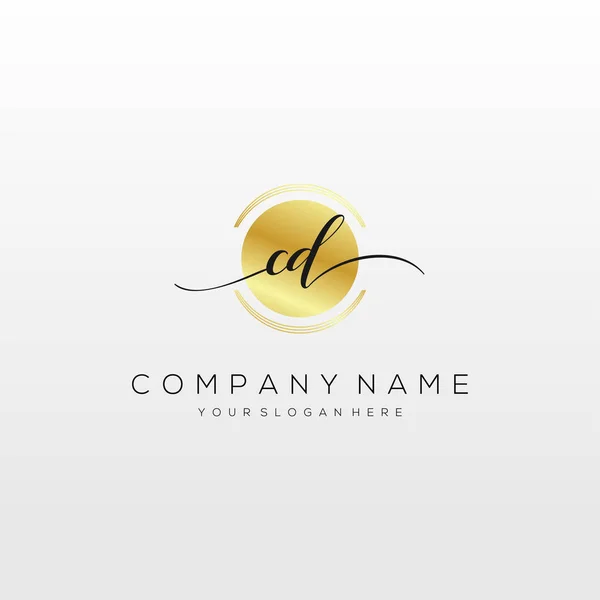 Inicial Handwriting Logo Vetor Logotipo Para Negócios Beleza Moda Outro —  Vetores de Stock