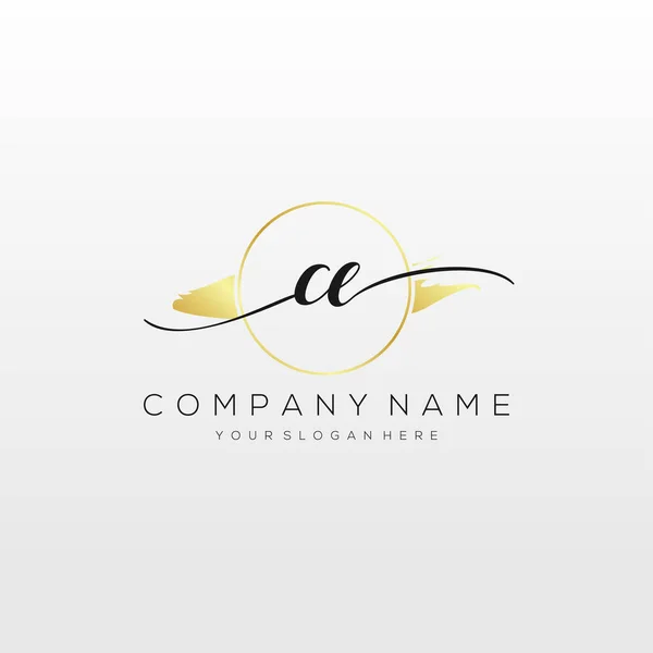 Initial Handwriting Logo Vector Logo Business Beauty Fashion Another — Stock Vector