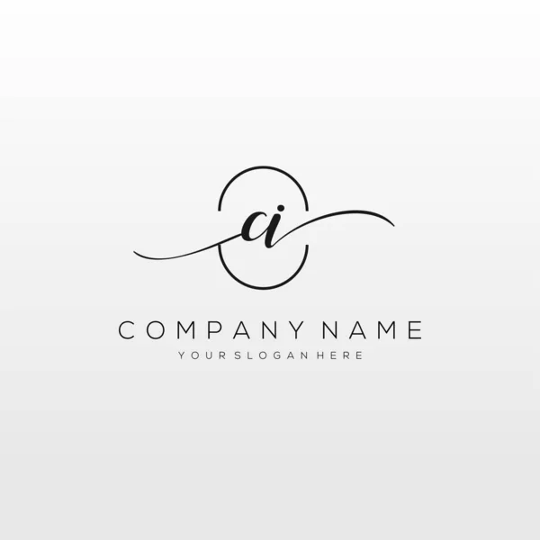 Vetor Inicial Logotipo Escrita Manual Logotipo Para Negócio Beleza Forma — Vetor de Stock