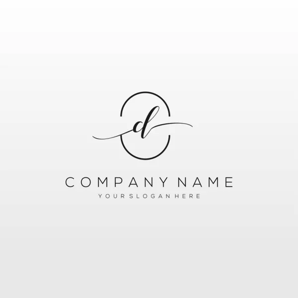 Initial Handwriting Logo Vecteur Logo Pour Les Entreprises Beauté Mode — Image vectorielle