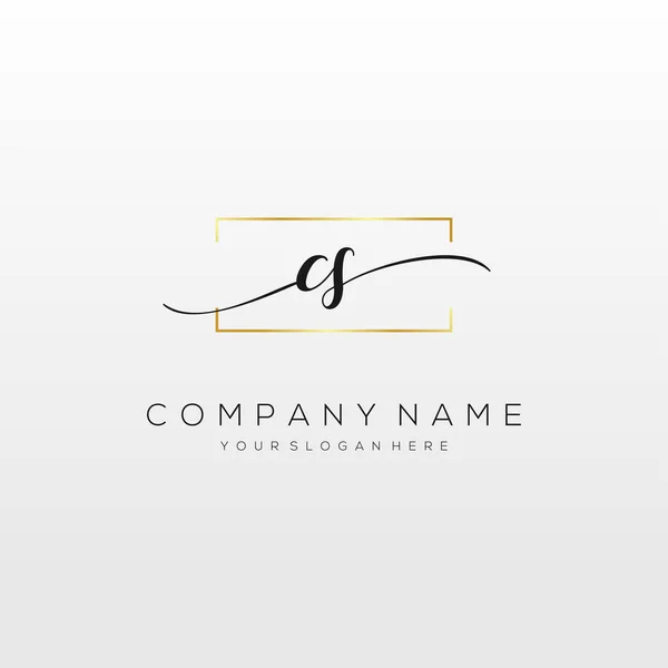 Inicial Handwriting Logo Vetor Logotipo Para Negócios Beleza Moda Outro — Vetor de Stock