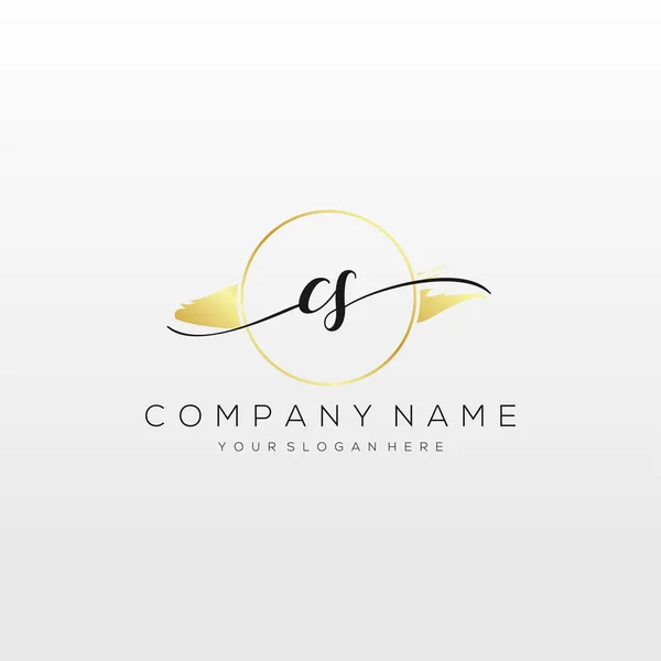 Inicial Handwriting Logo Vetor Logotipo Para Negócios Beleza Moda Outro — Vetor de Stock