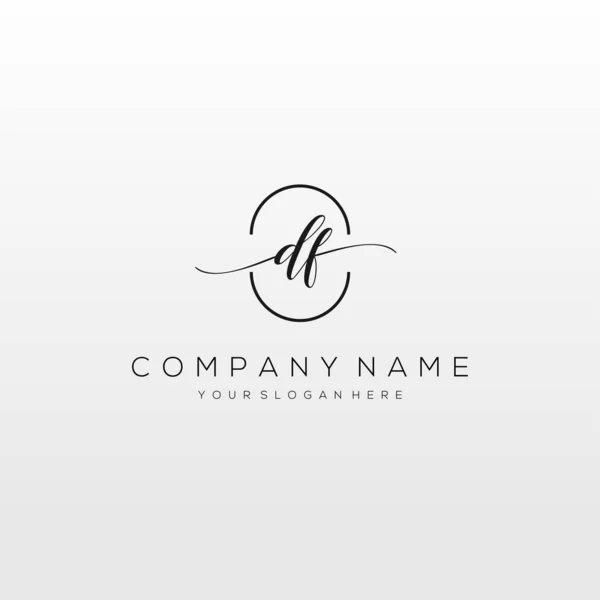 Initial Handwriting Logo Vector Logo Business Beauty Fashion Another — 스톡 벡터