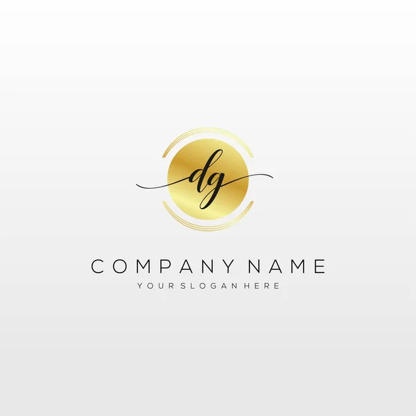 Initial Handwriting Logo Διάνυσμα Λογότυπο Για Τις Επιχειρήσεις Ομορφιά Μόδα — Διανυσματικό Αρχείο