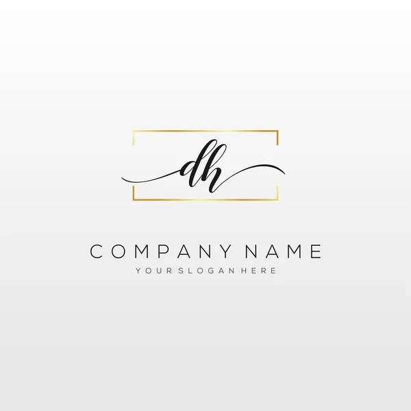 Inicial Handwriting Logotipo Vetor Logotipo Para Negócios Beleza Moda Outro —  Vetores de Stock