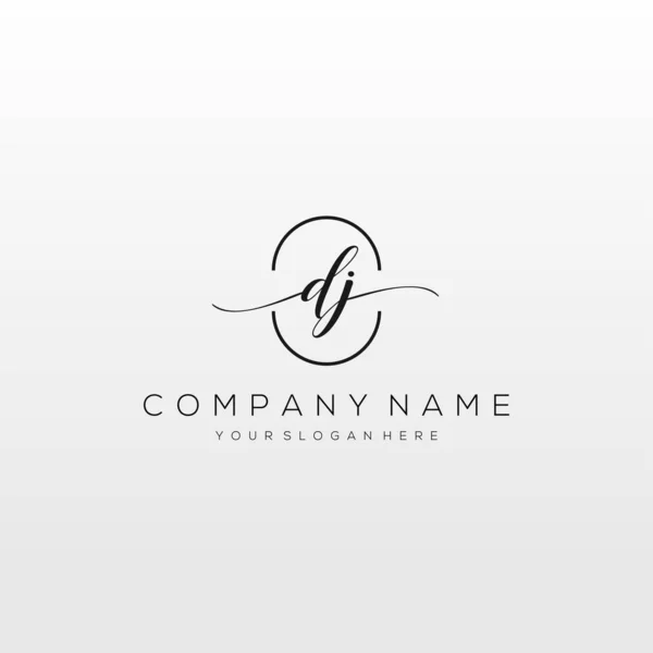 Initial Handwriting Logo Vector Logo Business Beauty Fashion Another — 스톡 벡터