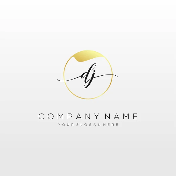 Initial Handwriting Logo Vector Logo Business Beauty Fashion Another — 스톡 벡터