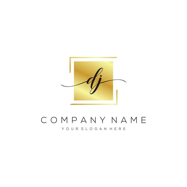 Inicial Handwriting Logo Vector Logotipo Para Negocios Belleza Moda Otro — Vector de stock