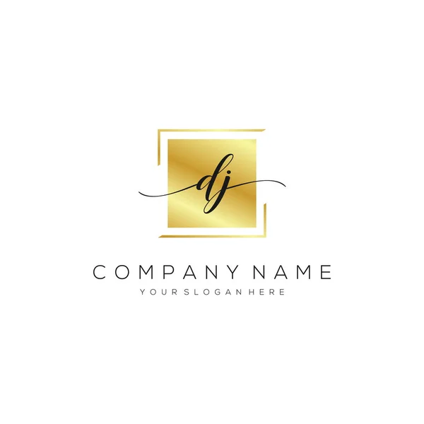 Initial Handwriting Logo Vector Logo Business Beauty Fashion Another — 스톡 벡터