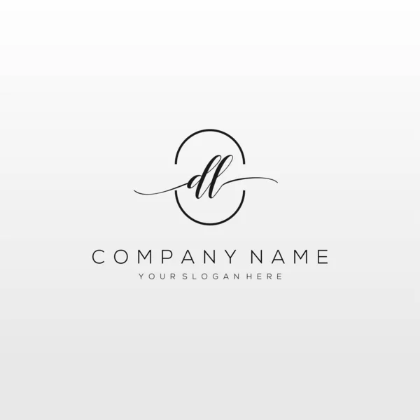 Inicial Handwriting Logo Vetor Logotipo Para Negócios Beleza Moda Outro — Vetor de Stock