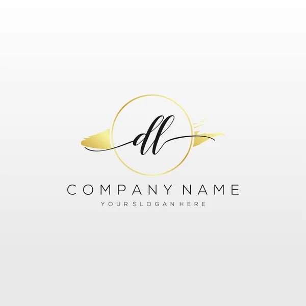 Inicial Handwriting Logo Vetor Logotipo Para Negócios Beleza Moda Outro — Vetor de Stock