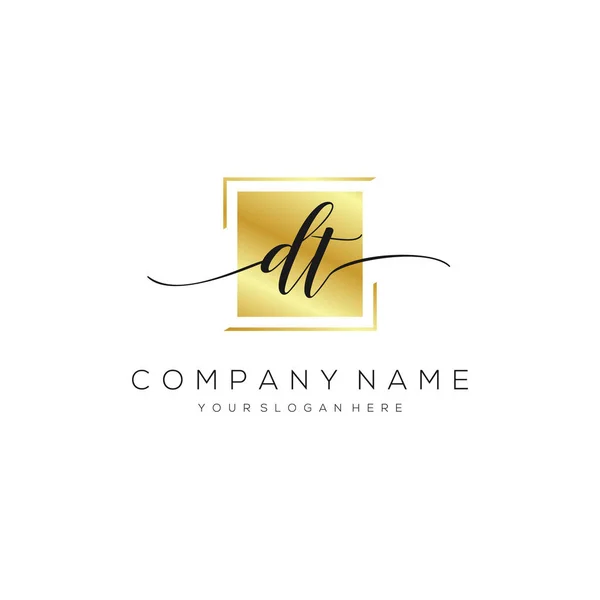 Initial Handwriting Logo Vector Logo Business Beauty Fashion Another — Stock Vector