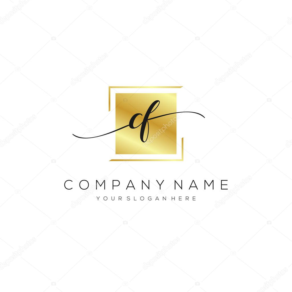 CF Initial Handwriting Logo vector, Logo For Business, Beauty, Fashion And Another.