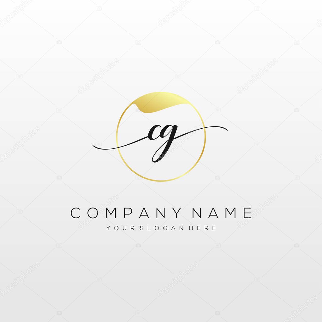 CG Initial Handwriting Logo vector, Logo For Business, Beauty, Fashion And Another.