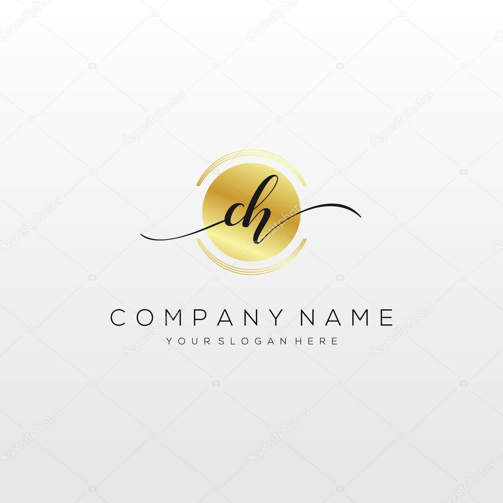 CH Initial Handwriting Logo vector, Logo For Business, Beauty, Fashion And Another.