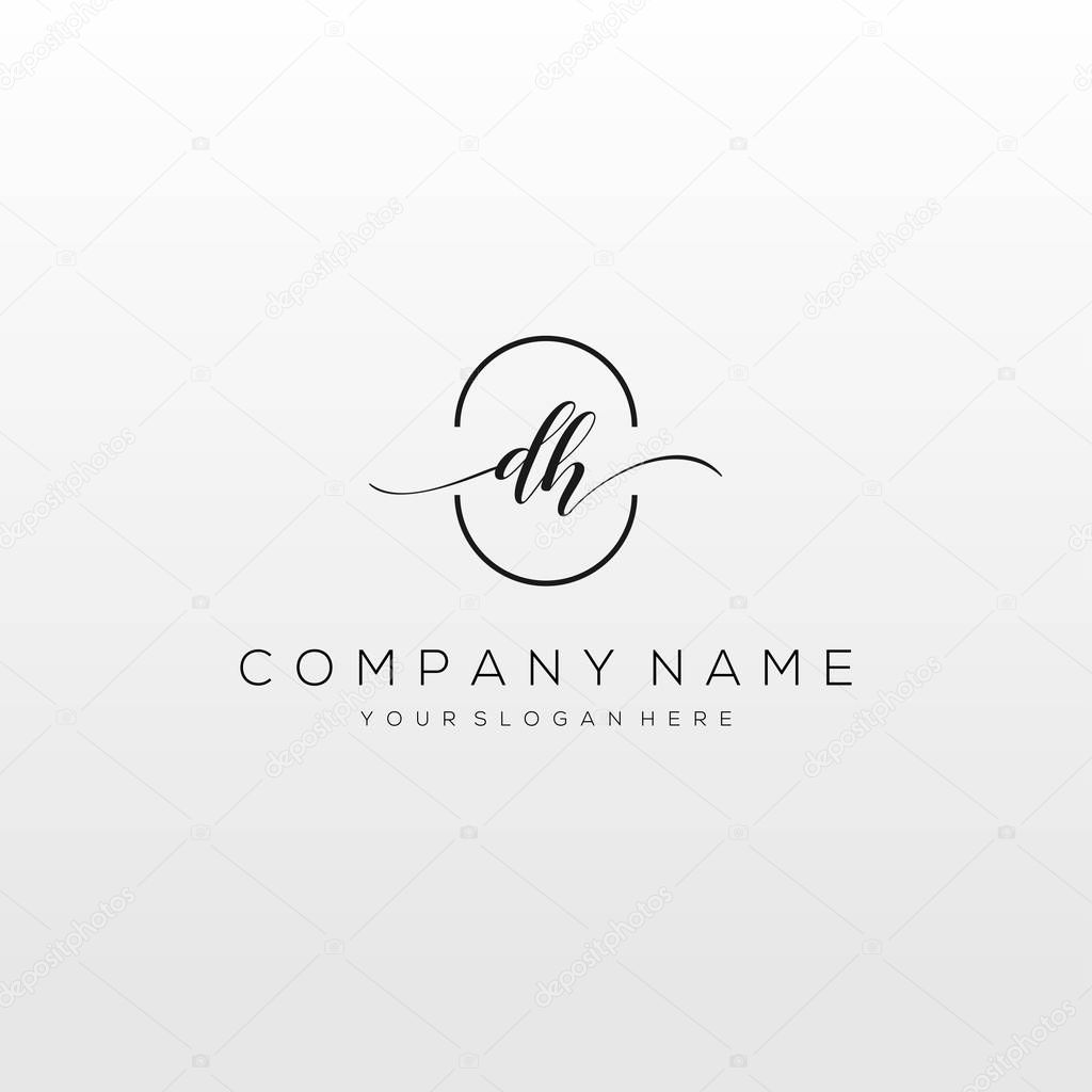 DH Initial Handwriting Logo vector, Logo For Business, Beauty, Fashion And Another.