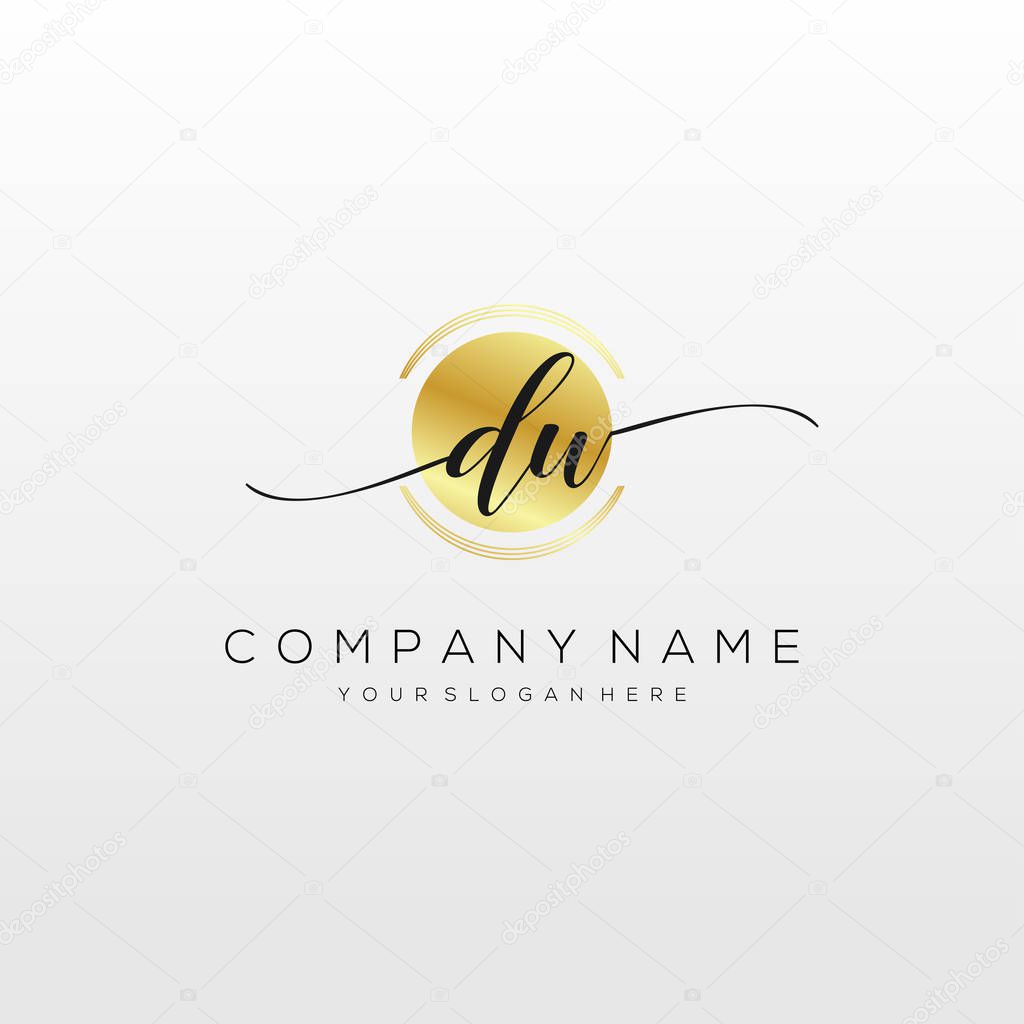 DW Initial Handwriting Logo vector, Logo For Business, Beauty, Fashion And Another.