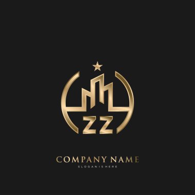 Zz Başlangıç Mektubu Emlak Konut Logosu İşletme, İnşaat ve Mimarlık için Logo Vektörü