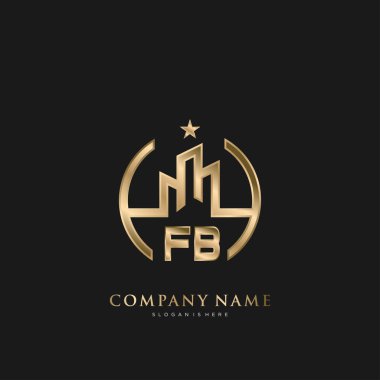 Fb Başlangıç Mektubu Emlak Konut Logosu İşletme, İnşaat ve Mimarlık için Logo Vektörü