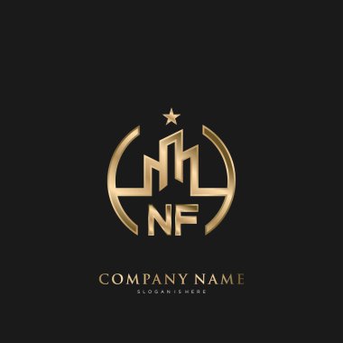 NF İlk Mektup Emlak Konut Logosu İş, İnşaat, Mimarlık İçin Logo Vektörü