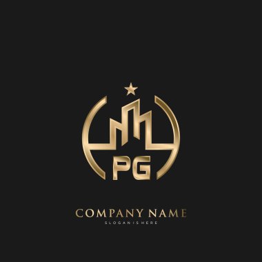 PG Başlangıç Mektubu Emlak Konut Logosu İşletme, İnşaat ve Mimarlık için Logo Vektörü