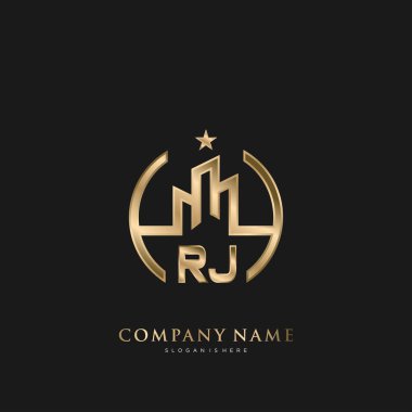 RJ Başlangıç Mektubu Emlak Konut Logosu İşletme, İnşaat ve Mimarlık için Logo Vektörü