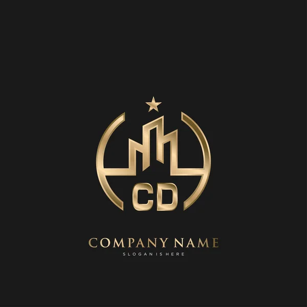 Başlangıç Mektubu Emlak Konut Logosu Nşaat Mimarlık Çin Logo Vektörü — Stok Vektör