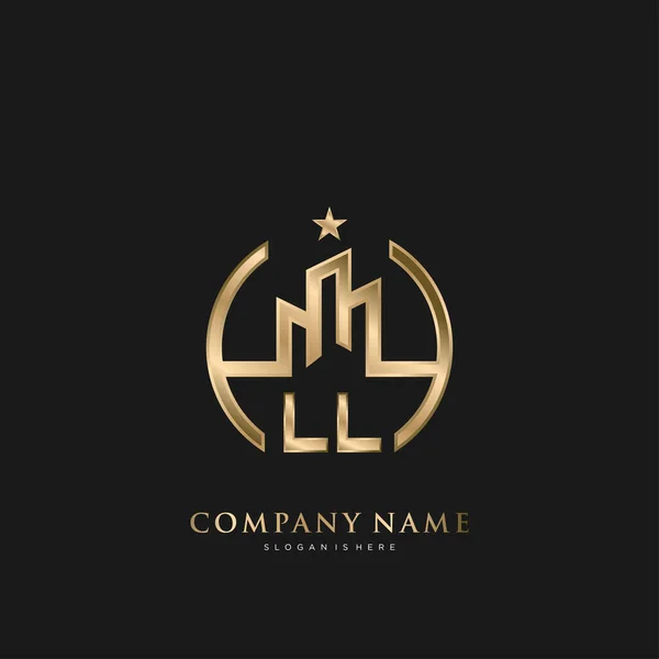 Initial Letter Real Estate Luxury House Logo Vector Business Building — Stock Vector