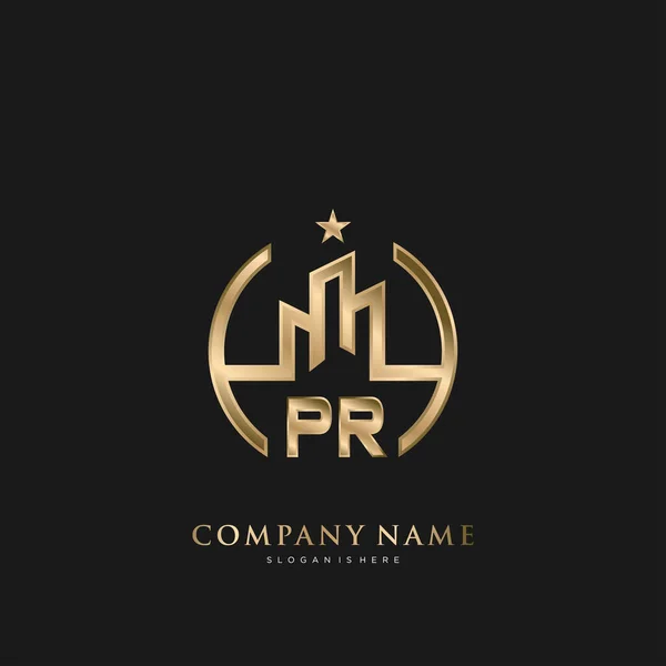 Carta Inicial Real Estate Casa Luxo Logo Vector Para Negócios —  Vetores de Stock
