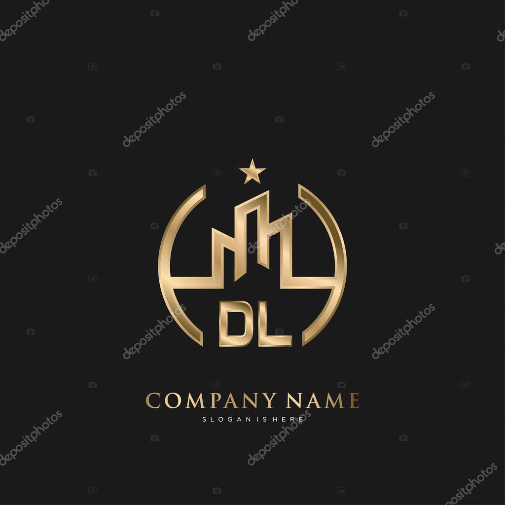 DL Initial Letter Real Estate Luxury house Logo Vector for Business, Building, Architecture