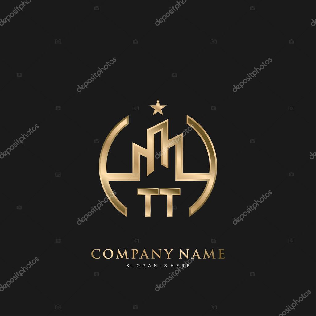 TT Initial Letter Real Estate Luxury house Logo Vector for Business, Building, Architecture