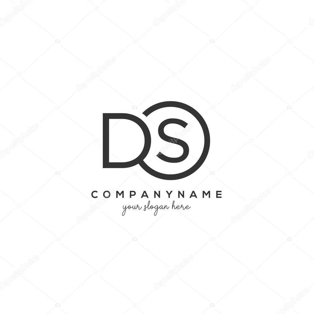 DS Initial Letter Logo With circle Template Vector.
