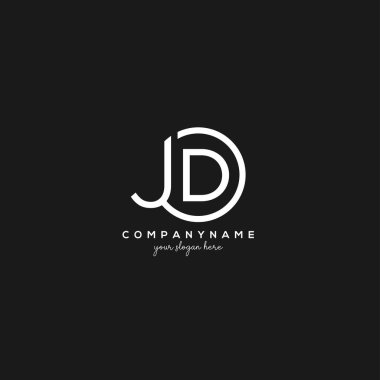 Çember Şablon Vektörlü Jd İlk Harf Logosu.