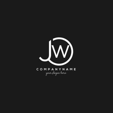 Çember Şablon Vektörlü JW İlk Harf Logosu.